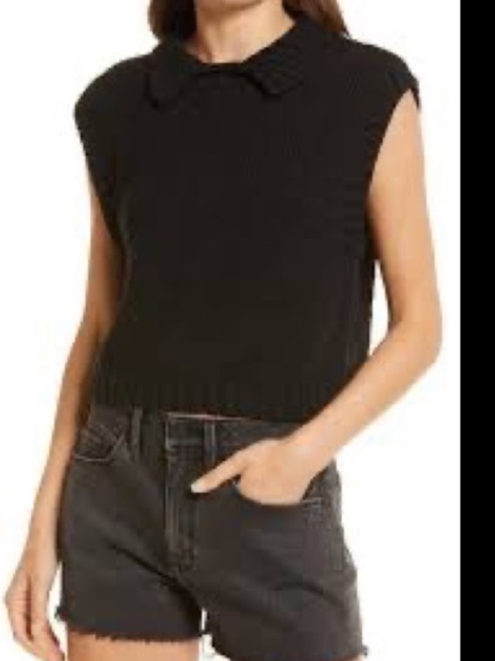 Free People Winding Road Collared Sweater Vest